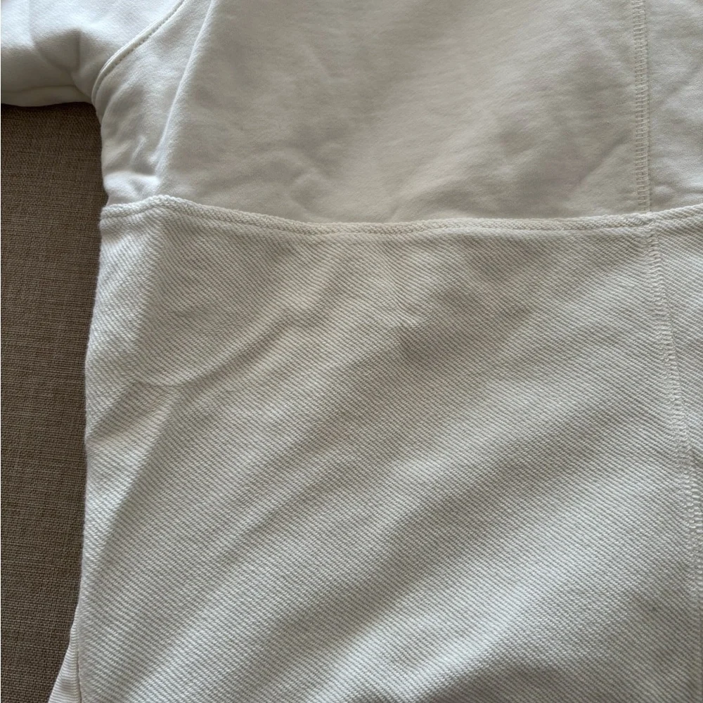 La Ligne Super Half Zip Hoodie Sweatshirt White Size XS